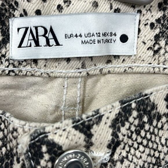 Zara Jeans Size 12 Snake Skin Print Straight Leg NWOT - Picture 13 of 13